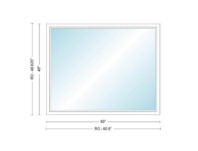 Andersen 400 Series Specialty Rectangle Window 60" Wide Fixed Vinyl Exterior Wood Interior Low-E4 Dual Pane Argon Full Glass Tempered Option