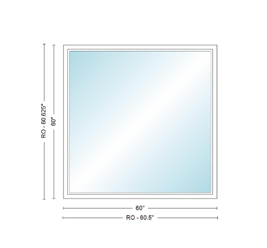 Andersen 400 Series Specialty Rectangle Window 60" Wide Fixed Vinyl Exterior Wood Interior Low-E4 Dual Pane Argon Full Glass Tempered Option