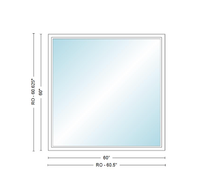 Andersen 400 Series Specialty Rectangle Window 60" Wide Fixed Vinyl Exterior Wood Interior Low-E4 Dual Pane Argon Full Glass Tempered Option