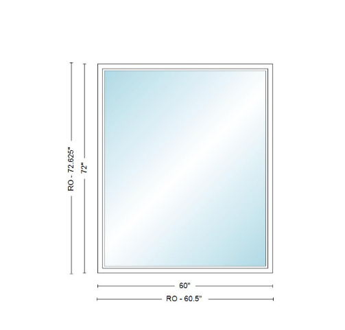 Andersen 400 Series Specialty Rectangle Window 60" Wide Fixed Vinyl Exterior Wood Interior Low-E4 Dual Pane Argon Full Glass Tempered Option
