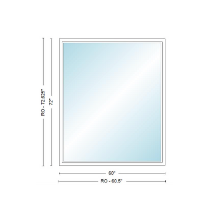 Andersen 400 Series Specialty Rectangle Window 60" Wide Fixed Vinyl Exterior Wood Interior Low-E4 Dual Pane Argon Full Glass Tempered Option