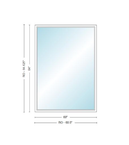Andersen 400 Series Specialty Rectangle Window 60" Wide Fixed Vinyl Exterior Wood Interior Low-E4 Dual Pane Argon Full Glass Tempered Option