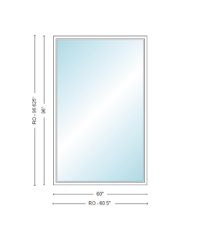 Andersen 400 Series Specialty Rectangle Window 60" Wide Fixed Vinyl Exterior Wood Interior Low-E4 Dual Pane Argon Full Glass Tempered Option