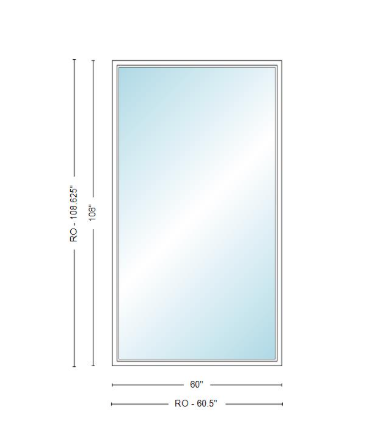 Andersen 400 Series Specialty Rectangle Window 60" Wide Fixed Vinyl Exterior Wood Interior Low-E4 Dual Pane Argon Full Glass Tempered Option