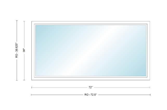 Andersen 400 Series Specialty Rectangle Window 72" Wide Fixed Vinyl Exterior Wood Interior Low-E4 Dual Pane Argon Full Glass Tempered Option