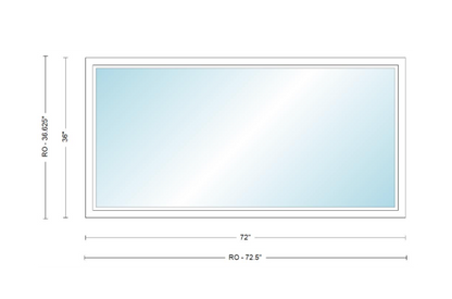 Andersen 400 Series Specialty Rectangle Window 72" Wide Fixed Vinyl Exterior Wood Interior Low-E4 Dual Pane Argon Full Glass Tempered Option
