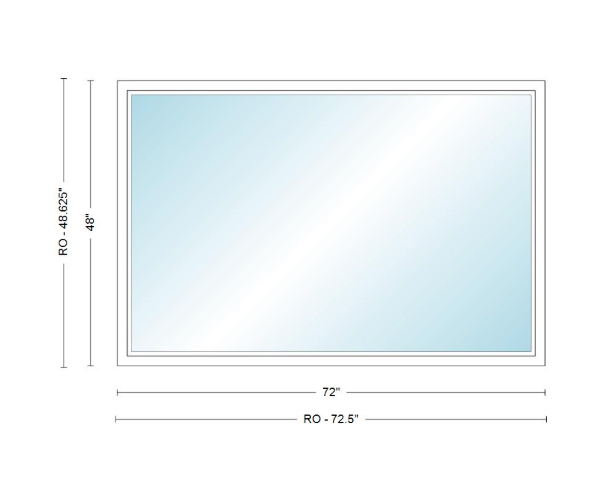 Andersen 400 Series Specialty Rectangle Window 72" Wide Fixed Vinyl Exterior Wood Interior Low-E4 Dual Pane Argon Full Glass Tempered Option