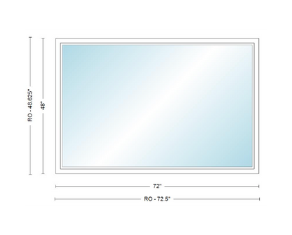 Andersen 400 Series Specialty Rectangle Window 72" Wide Fixed Vinyl Exterior Wood Interior Low-E4 Dual Pane Argon Full Glass Tempered Option