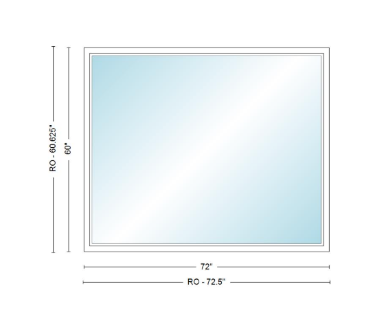 Andersen 400 Series Specialty Rectangle Window 72" Wide Fixed Vinyl Exterior Wood Interior Low-E4 Dual Pane Argon Full Glass Tempered Option
