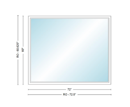 Andersen 400 Series Specialty Rectangle Window 72" Wide Fixed Vinyl Exterior Wood Interior Low-E4 Dual Pane Argon Full Glass Tempered Option