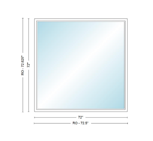 Andersen 400 Series Specialty Rectangle Window 72" Wide Fixed Vinyl Exterior Wood Interior Low-E4 Dual Pane Argon Full Glass Tempered Option