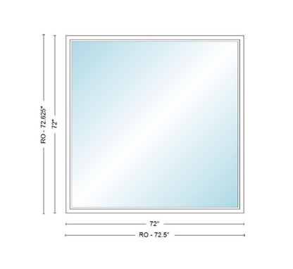 Andersen 400 Series Specialty Rectangle Window 72" Wide Fixed Vinyl Exterior Wood Interior Low-E4 Dual Pane Argon Full Glass Tempered Option