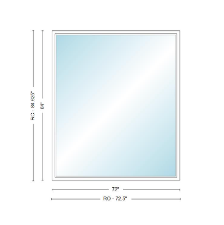 Andersen 400 Series Specialty Rectangle Window 72" Wide Fixed Vinyl Exterior Wood Interior Low-E4 Dual Pane Argon Full Glass Tempered Option