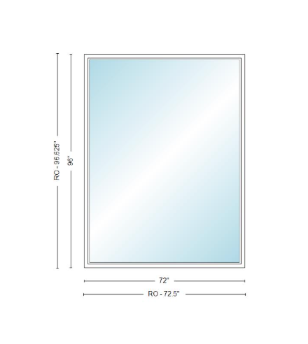 Andersen 400 Series Specialty Rectangle Window 72" Wide Fixed Vinyl Exterior Wood Interior Low-E4 Dual Pane Argon Full Glass Tempered Option