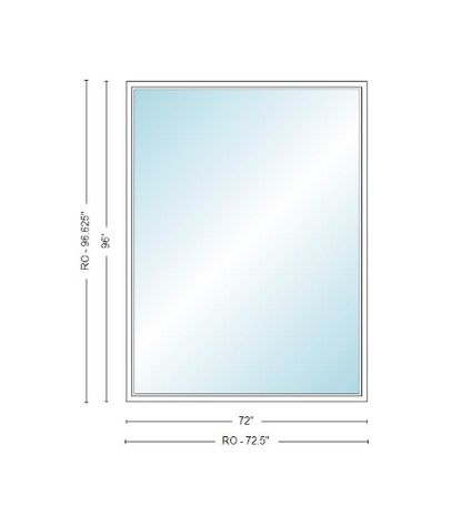 Andersen 400 Series Specialty Rectangle Window 72" Wide Fixed Vinyl Exterior Wood Interior Low-E4 Dual Pane Argon Full Glass Tempered Option