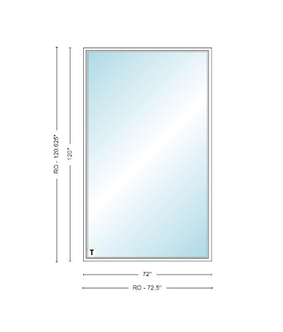Andersen 400 Series Specialty Rectangle Window 72" Wide Fixed Vinyl Exterior Wood Interior Low-E4 Dual Pane Argon Full Glass Tempered Option