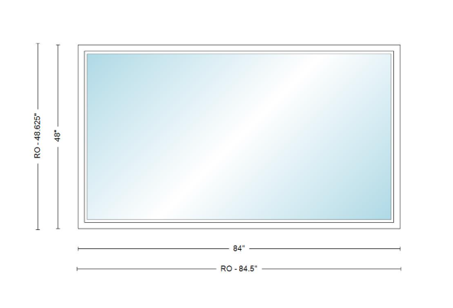 Andersen 400 Series Specialty Rectangle Window 84" Wide Fixed Vinyl Exterior Wood Interior Low-E4 Dual Pane Argon Full Glass Tempered Option