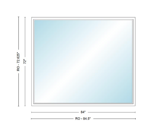 Andersen 400 Series Specialty Rectangle Window 84" Wide Fixed Vinyl Exterior Wood Interior Low-E4 Dual Pane Argon Full Glass Tempered Option