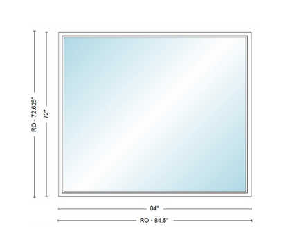 Andersen 400 Series Specialty Rectangle Window 84" Wide Fixed Vinyl Exterior Wood Interior Low-E4 Dual Pane Argon Full Glass Tempered Option