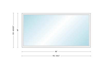 Andersen 400 Series Specialty Rectangle Window 96" Wide Fixed Vinyl Exterior Wood Interior Low-E4 Dual Pane Argon Full Glass Tempered Option