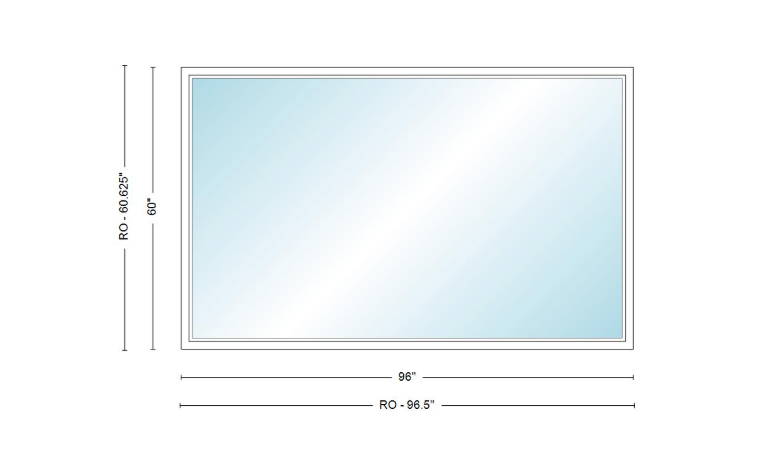 Andersen 400 Series Specialty Rectangle Window 96" Wide Fixed Vinyl Exterior Wood Interior Low-E4 Dual Pane Argon Full Glass Tempered Option