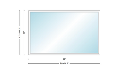 Andersen 400 Series Specialty Rectangle Window 96" Wide Fixed Vinyl Exterior Wood Interior Low-E4 Dual Pane Argon Full Glass Tempered Option