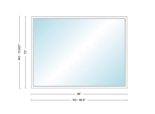 Andersen 400 Series Specialty Rectangle Window 96" Wide Fixed Vinyl Exterior Wood Interior Low-E4 Dual Pane Argon Full Glass Tempered Option