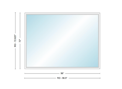 Andersen 400 Series Specialty Rectangle Window 96" Wide Fixed Vinyl Exterior Wood Interior Low-E4 Dual Pane Argon Full Glass Tempered Option