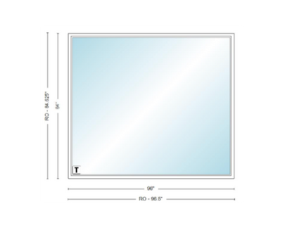 Andersen 400 Series Specialty Rectangle Window 96" Wide Fixed Vinyl Exterior Wood Interior Low-E4 Dual Pane Argon Full Glass Tempered Option