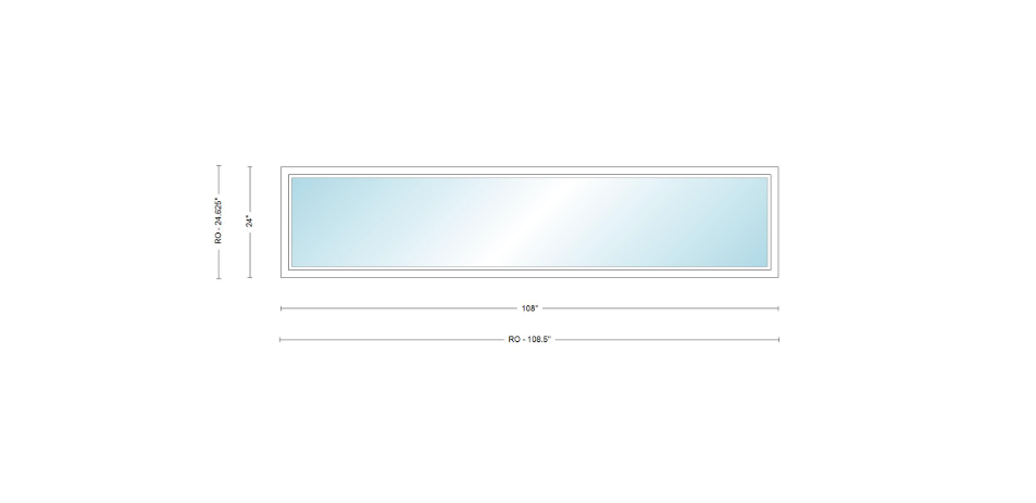 Andersen 400 Series Specialty Rectangle Window 108" Wide Fixed Vinyl Exterior Wood Interior Low-E4 Dual Pane Argon Full Glass Tempered Option