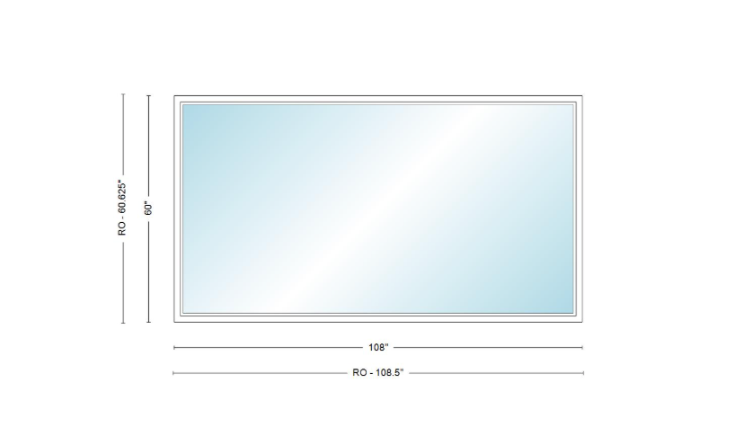 Andersen 400 Series Specialty Rectangle Window 108" Wide Fixed Vinyl Exterior Wood Interior Low-E4 Dual Pane Argon Full Glass Tempered Option