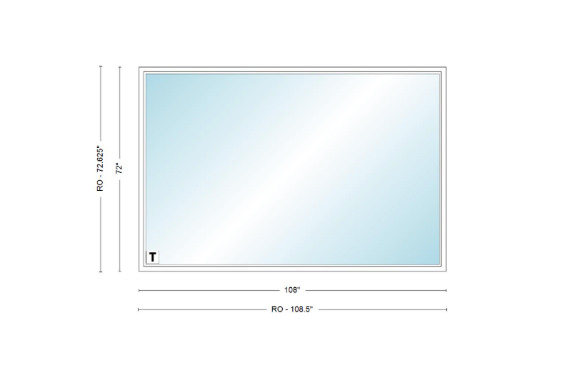Andersen 400 Series Specialty Rectangle Window 108" Wide Fixed Vinyl Exterior Wood Interior Low-E4 Dual Pane Argon Full Glass Tempered Option