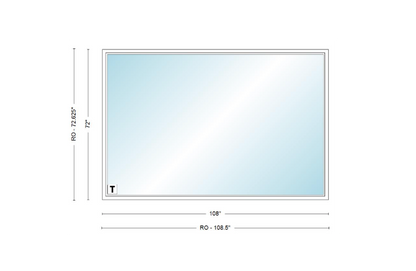 Andersen 400 Series Specialty Rectangle Window 108" Wide Fixed Vinyl Exterior Wood Interior Low-E4 Dual Pane Argon Full Glass Tempered Option