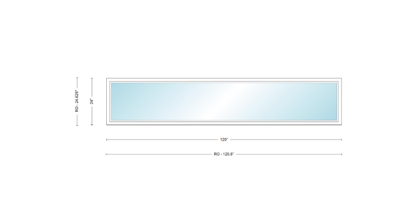 Andersen 400 Series Specialty Rectangle Window 120" Wide Fixed Vinyl Exterior Wood Interior Low-E4 Dual Pane Argon Full Glass Tempered Option