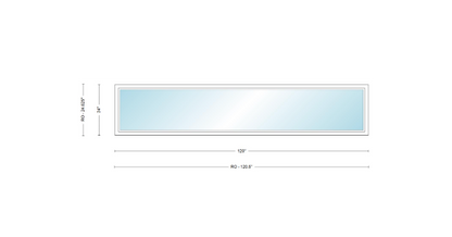 Andersen 400 Series Specialty Rectangle Window 120" Wide Fixed Vinyl Exterior Wood Interior Low-E4 Dual Pane Argon Full Glass Tempered Option