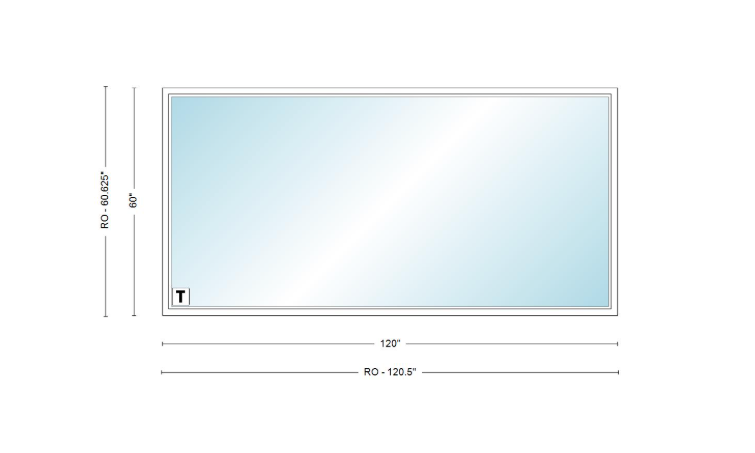 Andersen 400 Series Specialty Rectangle Window 120" Wide Fixed Vinyl Exterior Wood Interior Low-E4 Dual Pane Argon Full Glass Tempered Option