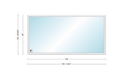 Andersen 400 Series Specialty Rectangle Window 120" Wide Fixed Vinyl Exterior Wood Interior Low-E4 Dual Pane Argon Full Glass Tempered Option
