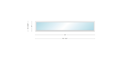 Andersen 400 Series Specialty Rectangle Window 144" Wide Fixed Vinyl Exterior Wood Interior Low-E4 Dual Pane Argon Full Glass Tempered Option
