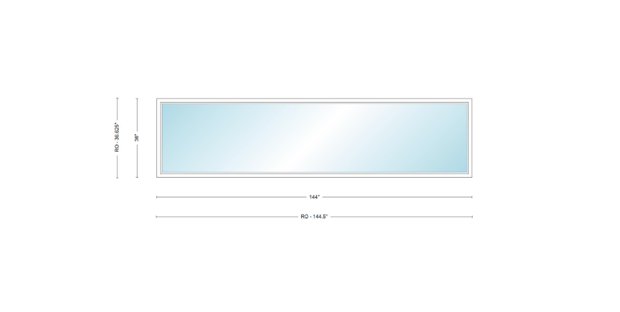 Andersen 400 Series Specialty Rectangle Window 144" Wide Fixed Vinyl Exterior Wood Interior Low-E4 Dual Pane Argon Full Glass Tempered Option