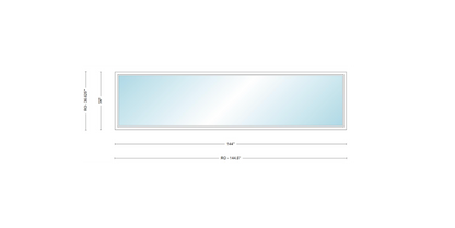 Andersen 400 Series Specialty Rectangle Window 144" Wide Fixed Vinyl Exterior Wood Interior Low-E4 Dual Pane Argon Full Glass Tempered Option