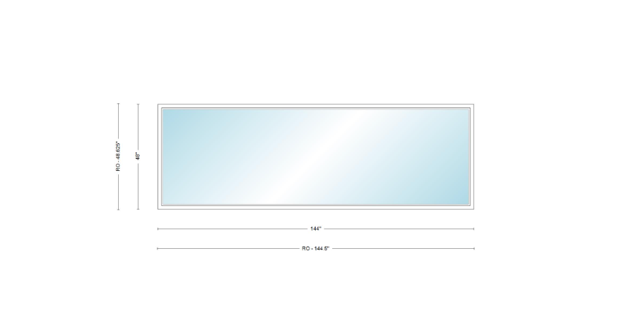 Andersen 400 Series Specialty Rectangle Window 144" Wide Fixed Vinyl Exterior Wood Interior Low-E4 Dual Pane Argon Full Glass Tempered Option