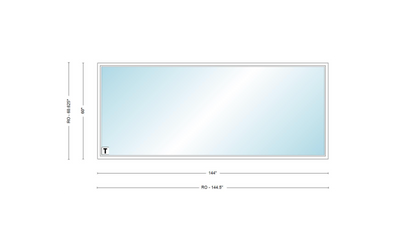 Andersen 400 Series Specialty Rectangle Window 144" Wide Fixed Vinyl Exterior Wood Interior Low-E4 Dual Pane Argon Full Glass Tempered Option