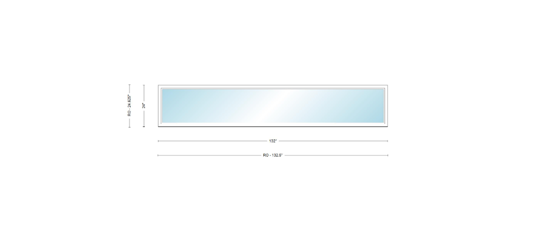 Andersen 400 Series Specialty Rectangle Window 132" Wide Fixed Vinyl Exterior Wood Interior Low-E4 Dual Pane Argon Full Glass Tempered Option