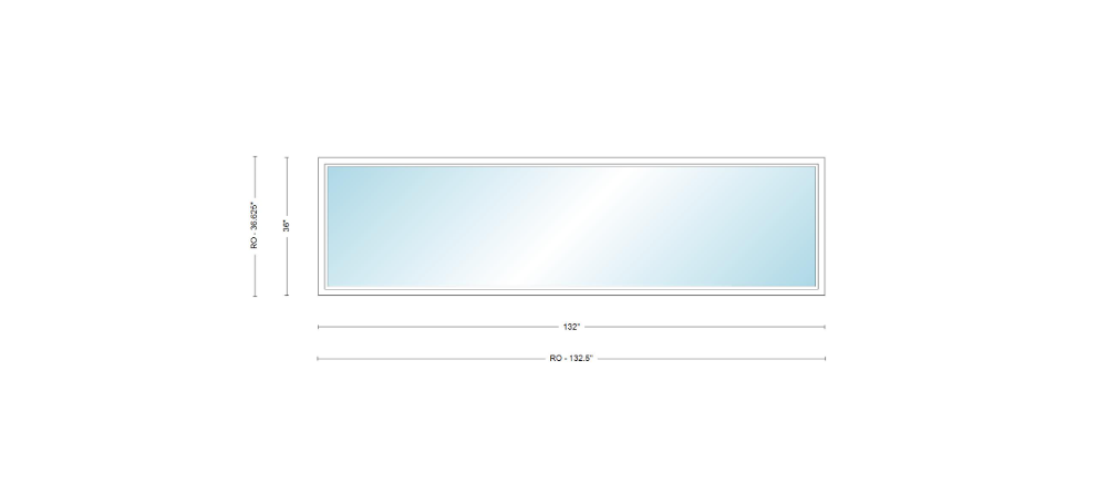 Andersen 400 Series Specialty Rectangle Window 132" Wide Fixed Vinyl Exterior Wood Interior Low-E4 Dual Pane Argon Full Glass Tempered Option