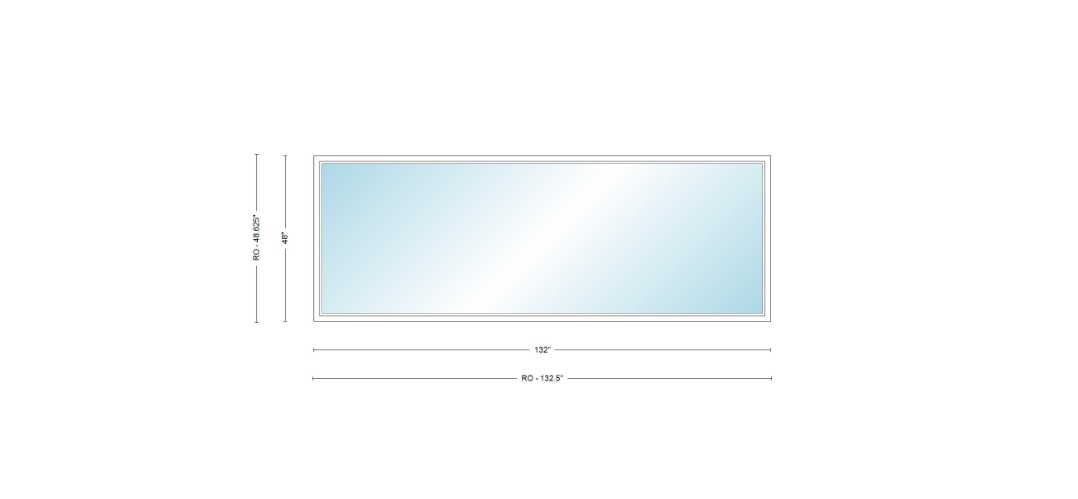 Andersen 400 Series Specialty Rectangle Window 132" Wide Fixed Vinyl Exterior Wood Interior Low-E4 Dual Pane Argon Full Glass Tempered Option