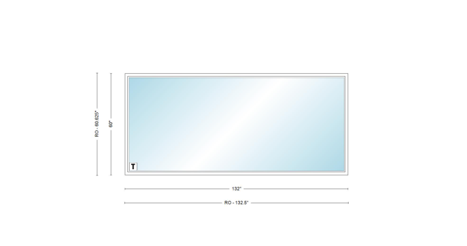 Andersen 400 Series Specialty Rectangle Window 132" Wide Fixed Vinyl Exterior Wood Interior Low-E4 Dual Pane Argon Full Glass Tempered Option