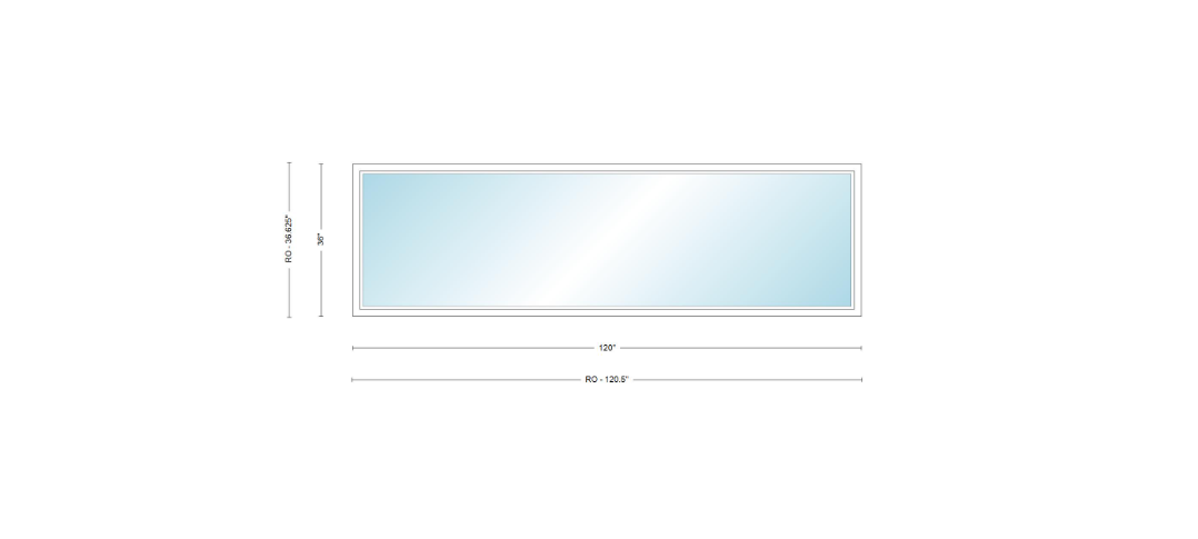 Andersen 400 Series Specialty Rectangle Window 120" Wide Fixed Vinyl Exterior Wood Interior Low-E4 Dual Pane Argon Full Glass Tempered Option