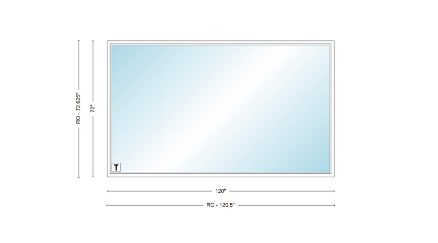 Andersen 400 Series Specialty Rectangle Window 120" Wide Fixed Vinyl Exterior Wood Interior Low-E4 Dual Pane Argon Full Glass Tempered Option