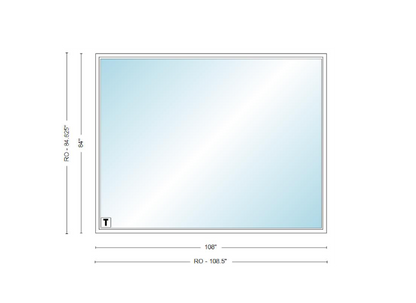 Andersen 400 Series Specialty Rectangle Window 108" Wide Fixed Vinyl Exterior Wood Interior Low-E4 Dual Pane Argon Full Glass Tempered Option