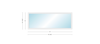 Andersen 400 Series Specialty Rectangle Window 96" Wide Fixed Vinyl Exterior Wood Interior Low-E4 Dual Pane Argon Full Glass Tempered Option